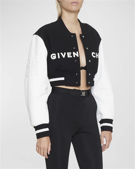 women's givenchy varsity jacket|cropped varsity jacket women.